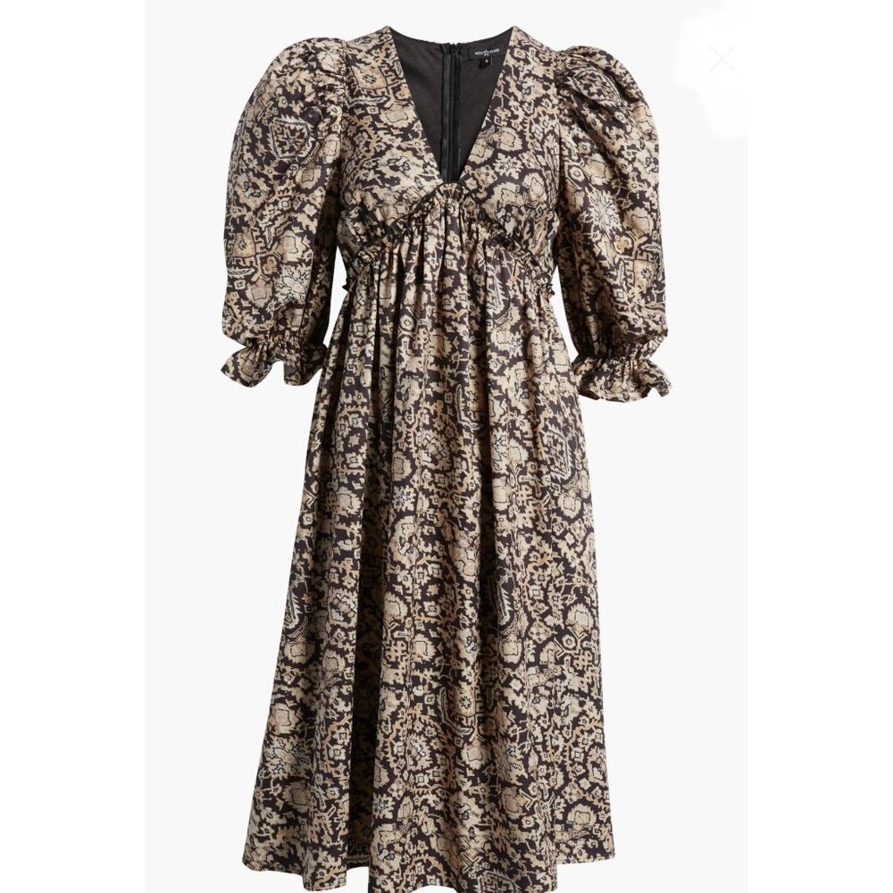 Area Stars Medallion Print Empire Waist Dress Sz S